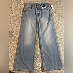 Old Navy High-Waisted Baggy Wide-Leg Jeans for Girls Size 14